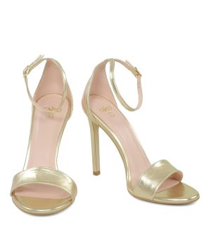 GASSU AVA złote sandały na obcasie - z przodu