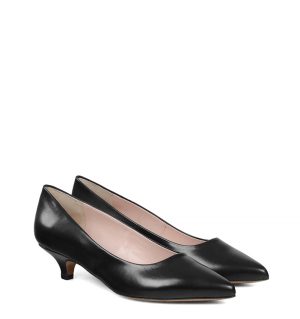 GASSU JESSICA Czarne buty na niskim obcasie - po skosie
