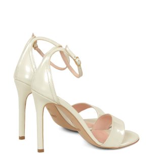 GASSU AVA ecru sandały na obcasie - po skosie