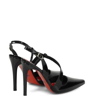 GASSU ELISE. Czarne szpilki bez pięty - po skosie