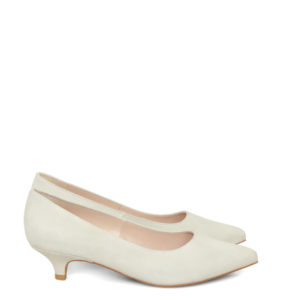 GASSU JESSICA - szpilki ecru niskie obcasy - bokiem