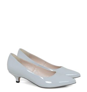 GASSU JESSICA szare czółenka na niskim obcasie - po skosie