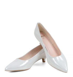 GASSU JESSICA - Jasne srebrne buty na wesele - z przodu