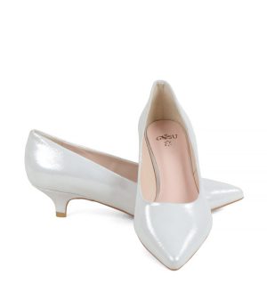 GASSU JESSICA - Jasne srebrne buty na wesele - z przodu