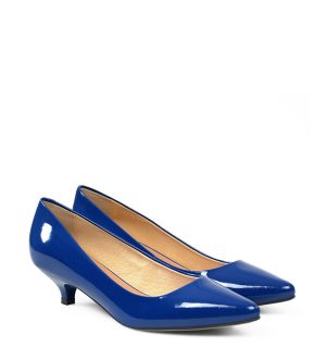 GASSU MICHELLE to eleganckie niebieskie buty typu kaczuszki - po skosie