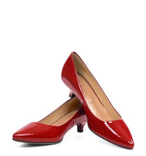 MICHELLE czerwone czółenka na kaczuszce - z przodu