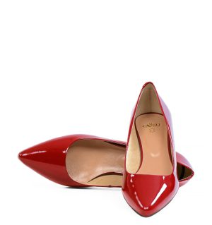 MICHELLE czerwone czółenka na kaczuszce - z przodu