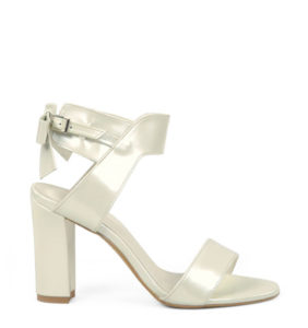 GASSU MONIC urocze sandały na słupku ecru - bokiem