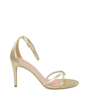 GASSU NARE - Złote sandały na szpilce - bokiem