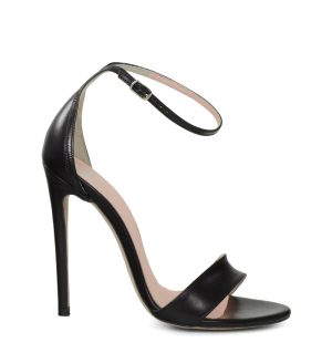GASSU NATALIE - czarne wysokie szpilki z licowej skóry - bokiem