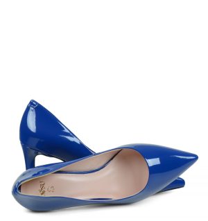 GASSU RIKO niebieskie niskie szpilki - z przodu