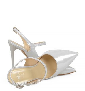 GASSU SARA - Srebrne szpilki bez pięty - z przodu