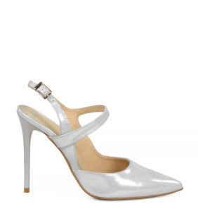 GASSU SARA - Srebrne szpilki bez pięty - bokiem