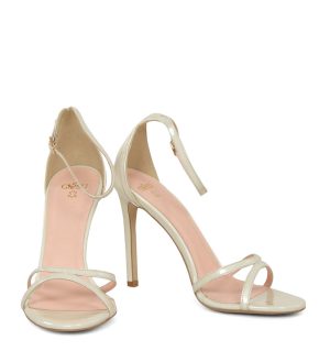 GASSU SOPHIA Sandały ecru szpilki - z przodu