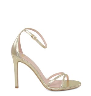 GASSU SOPHIA Sandały złote szpilki - bokiem