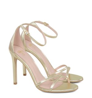 GASSU SOPHIA Sandały złote szpilki - po skosie