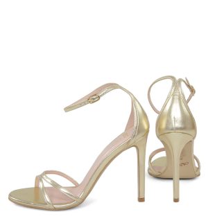 GASSU SOPHIA Sandały złote szpilki - z tyłu