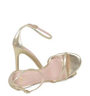 GASSU SOPHIA Sandały złote szpilki - z przodu