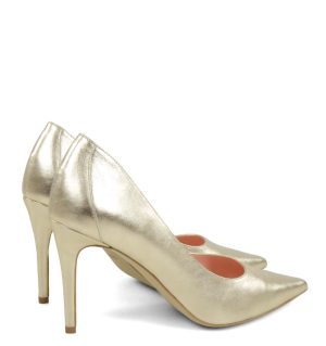 LILY- Złote licowe szpiki z ozdobną piętą - po skosie