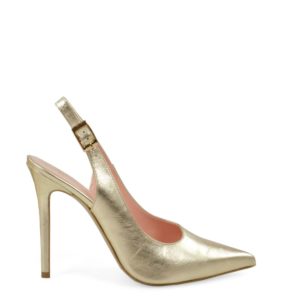 LARISSA - Szpilki złote z odkrytą piętą - bokiem