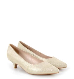 JESSICA - Jasno złote szpilki niskie - po skosie