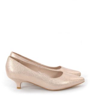 JESSICA - złote rose gold szpilka niskie - bokiem