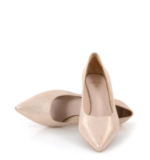 JESSICA - złote rose gold szpilka niskie - z przodu