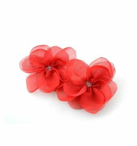 Klips do butów czerwony kwiat
