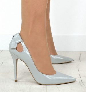 Evie szpilki srebrne - bokiem