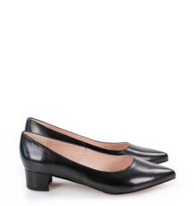 WERONICA - czarne czółenka na niskim obcasie - bokiem