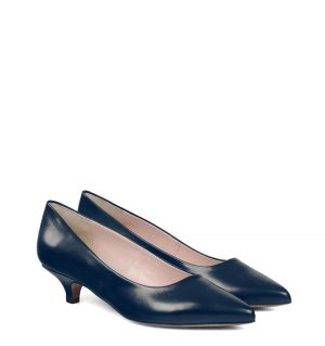 JESSICA - Granatowe szpilka na niskim obcasie - po skosie