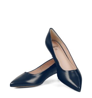 JESSICA - Granatowe szpilka na niskim obcasie - z przodu