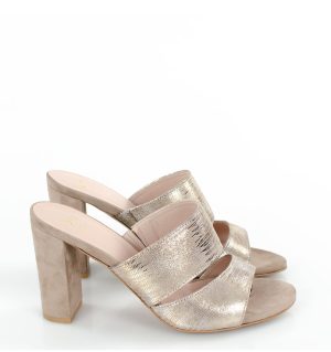 LUNA - Złote klapki na słupku - bokiem