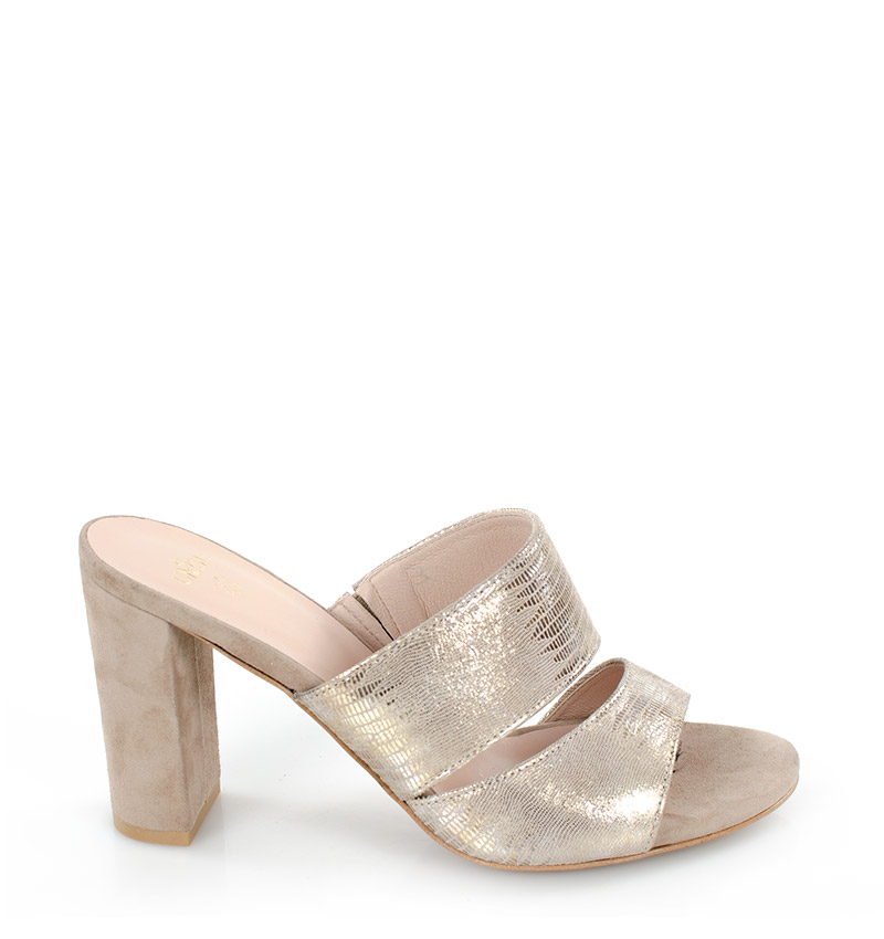 LUNA - Złote klapki na słupku - bokiem