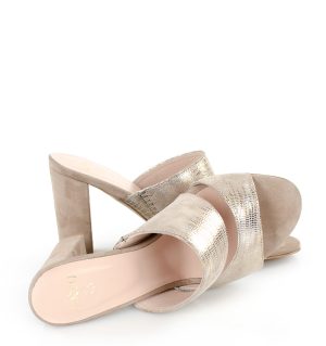 LUNA - Złote klapki na słupku - z przodu