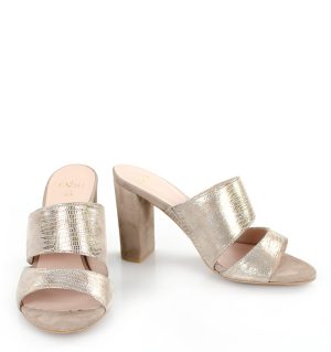 LUNA - Złote klapki na słupku - z przodu