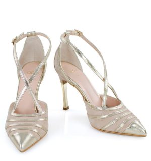 ERICA  złoto -beżowe szpilki - z przodu