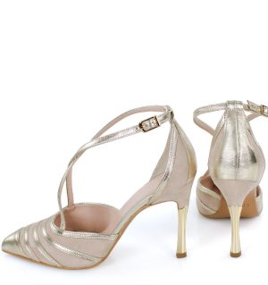 ERICA  złoto -beżowe szpilki - z tyłu