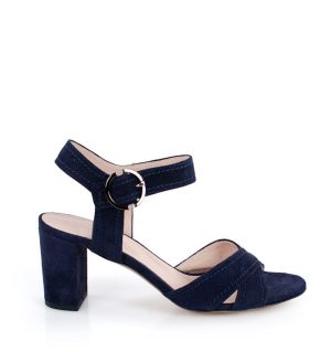 Gassu granatowe sandałki na słupku - bokiem