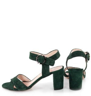 Gassu VIVIAN butelkowa zieleń sandałki na słupku - z tyłu