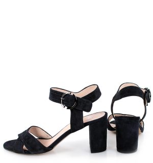 Gassu VIVIAN czarne sandałki na słupku - z tyłu