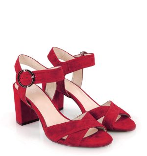 Gassu VIVIAN czerwone sandałki na słupku - po skosie