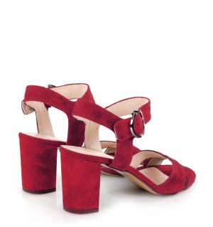 Gassu VIVIAN czerwone sandałki na słupku - po skosie