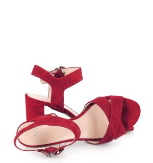 Gassu VIVIAN czerwone sandałki na słupku - z przodu