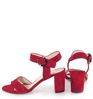 Gassu VIVIAN czerwone sandałki na słupku - z tyłu