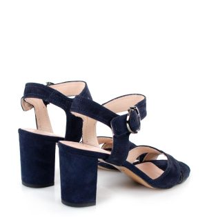 Gassu VIVIAN granatowe sandałki na słupku - po skosie