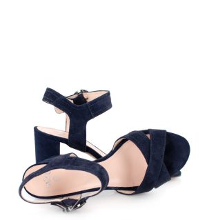 Gassu VIVIAN granatowe sandałki na słupku - z przodu