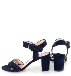 Gassu VIVIAN granatowe sandałki na słupku - z tyłu