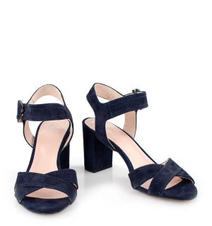Gassu VIVIAN granatowe sandałki na słupku - z przodu