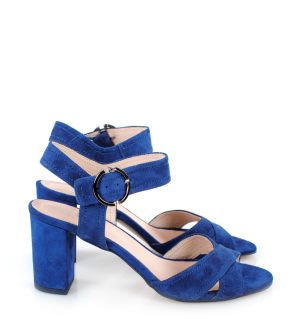 Gassu VIVIAN niebieskie sandałki na słupku - bokiem